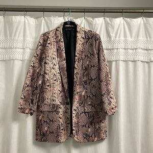 Snake print oversized blazer